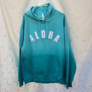 Paradise Lahaina hooded pullover sweatshirt Aloha aquamarine hombre  men's XL